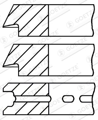 SET SEGMENTI PISTON GOETZE ENGINE 08-741200-00 - Piesa auto compatibila cu mai multe marci