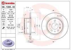 DISC FRANA BREMBO 08.1395.40 - Compatibil cu MERCEDES-BENZ