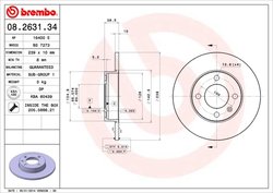 DISC FRANA BREMBO 08.2631.34 - Piesa auto compatibila cu mai multe marci