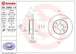 DISC FRANA BREMBO 08.2958.14 - Compatibil cu DACIA, RENAULT