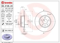 DISC FRANA BREMBO 08.3126.21 - Compatibil cu ALFA ROMEO, FIAT, LANCIA