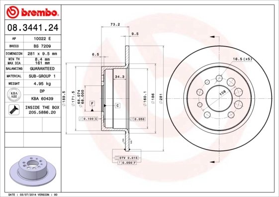 Disc frana Brembo 08.3441.24