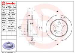 DISC FRANA BREMBO 08.4738.14 - Compatibil cu LIFAN, MERCEDES-BENZ