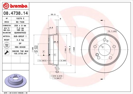Disc frana Brembo 08.4738.14