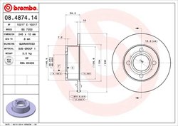 DISC FRANA BREMBO 08.4874.14 - Piesa auto compatibila cu mai multe marci