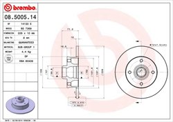 DISC FRANA BREMBO 08.5005.14 - Compatibil cu SEAT, VW