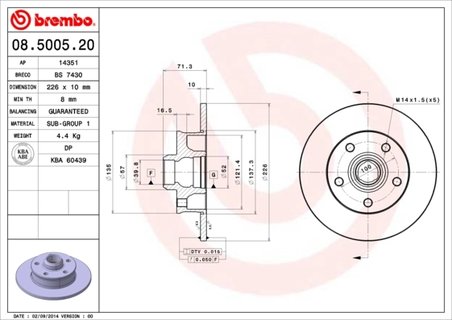 Disc frana Brembo 08.5005.20
