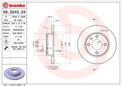 DISC FRANA BREMBO 08.5243.24 - Compatibil cu SKODA, VW
