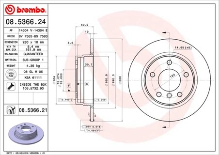 Disc frana Brembo 08.5366.21
