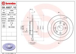 DISC FRANA BREMBO 08.6857.10 - Compatibil cu FORD USA, MAZDA