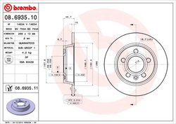 DISC FRANA BREMBO 08.6935.11 - Compatibil cu FORD, SEAT, VW