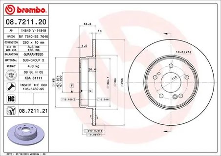 Disc frana Brembo 08.7211.21