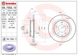 DISC FRANA BREMBO 08.7352.11 - Compatibil cu FORD USA, HAIMA (FAW), MAZDA
