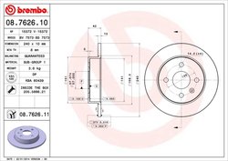 DISC FRANA BREMBO 08.7626.11 - Compatibil cu CHEVROLET, OPEL, VAUXHALL