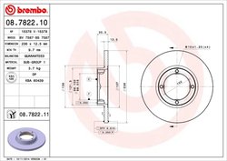DISC FRANA BREMBO 08.7822.10 - Compatibil cu CHEVROLET, CHEVROLET (SGMW), DAEWOO, FSO