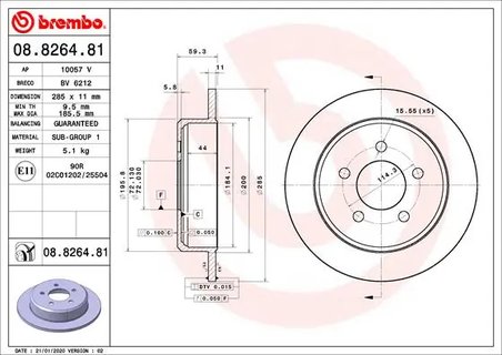 Disc frana Brembo 08.8264.81