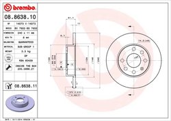DISC FRANA BREMBO 08.8638.11 - Compatibil cu OPEL, VAUXHALL