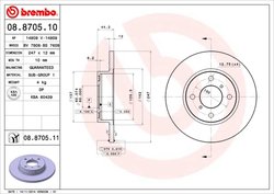 DISC FRANA BREMBO 08.8705.11 - Compatibil cu OPEL, SUZUKI, VAUXHALL