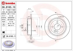 DISC FRANA BREMBO 08.9163.11 - Compatibil cu MINI