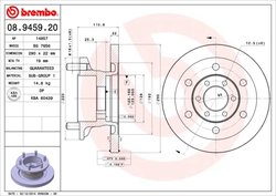 DISC FRANA BREMBO 08.9459.20 - Compatibil cu IVECO