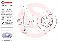 DISC FRANA BREMBO 08.9602.10 - Compatibil cu CITROEN