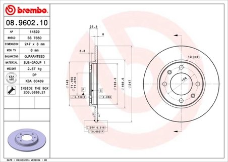 Disc frana Brembo 08.9602.10
