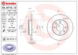 DISC FRANA BREMBO 08.9719.11 - Compatibil cu CITROEN, CITROEN (DF-PSA), FENGSHEN, PEUGEOT, PEUGEOT (DF-PSA)