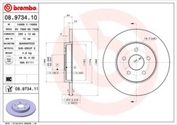 DISC FRANA BREMBO 08.9734.11 - Compatibil cu FORD, FORD (CHANGAN), JAGUAR