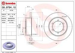 DISC FRANA BREMBO 08.9794.10 - Compatibil cu NISSAN, RENAULT TRUCKS