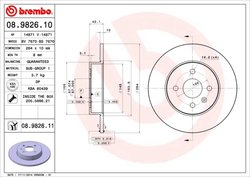 DISC FRANA BREMBO 08.9826.11 - Compatibil cu CHEVROLET, OPEL, VAUXHALL