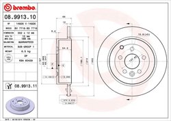 DISC FRANA BREMBO 08.9913.11 - Compatibil cu LAND ROVER