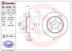 DISC FRANA BREMBO 08.A029.11 - Compatibil cu MAZDA, MAZDA (CHANGAN)