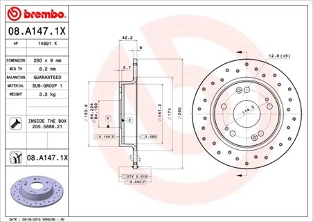 Disc frana Brembo 08.A147.1X