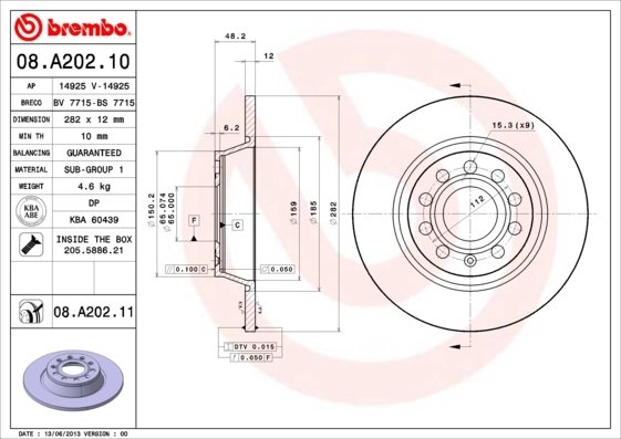 Disc frana Brembo 08.A202.11