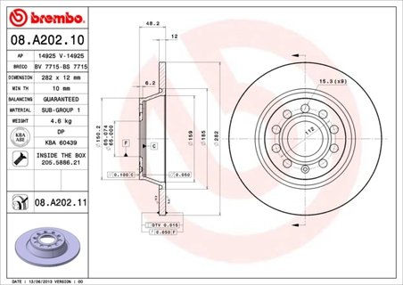 Disc frana Brembo 08.A202.11