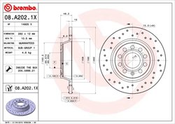 DISC FRANA BREMBO 08.A202.1X - Compatibil cu AUDI, AUDI (FAW), SEAT, SKODA, SKODA (SVW), VW, VW (FAW), VW (SVW)