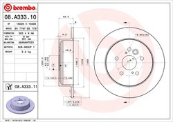 DISC FRANA BREMBO 08.A333.11 - Compatibil cu CHERY, TOYOTA