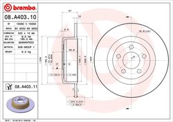DISC FRANA BREMBO 08.A403.11 - Compatibil cu CHRYSLER, DODGE