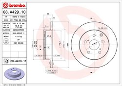 DISC FRANA BREMBO 08.A429.11 - Compatibil cu LEXUS, TOYOTA, TOYOTA (FAW)