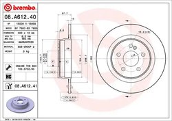 DISC FRANA BREMBO 08.A612.41 - Compatibil cu MERCEDES-BENZ, MERCEDES-BENZ (BBDC)