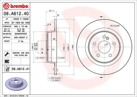 Disc frana Brembo 08.A612.41
