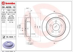 DISC FRANA BREMBO 08.A636.11 - Compatibil cu JEEP