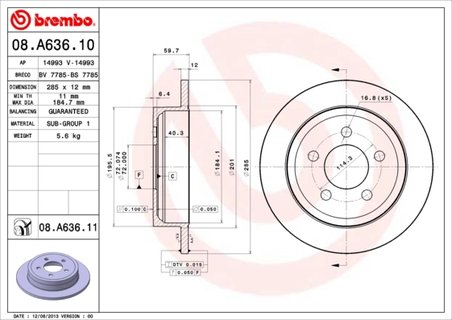 Disc frana Brembo 08.A636.11
