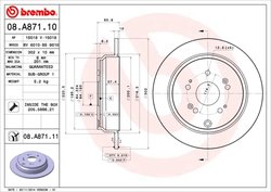 DISC FRANA BREMBO 08.A871.11 - Compatibil cu HONDA, HONDA (DONGFENG)