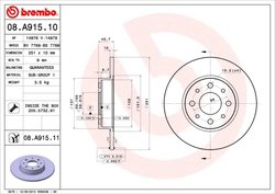 Disc frana Brembo 08.A915.11