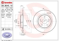 DISC FRANA BREMBO 08.B045.11 - Compatibil cu TOYOTA