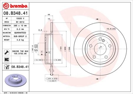 Disc frana Brembo 08.B348.41