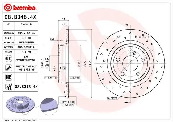 Disc frana Brembo 08.B348.4X