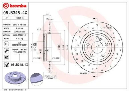 Disc frana Brembo 08.B348.4X