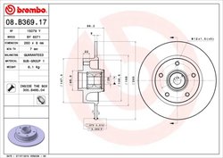 DISC FRANA BREMBO 08.B369.17 - Compatibil cu RENAULT